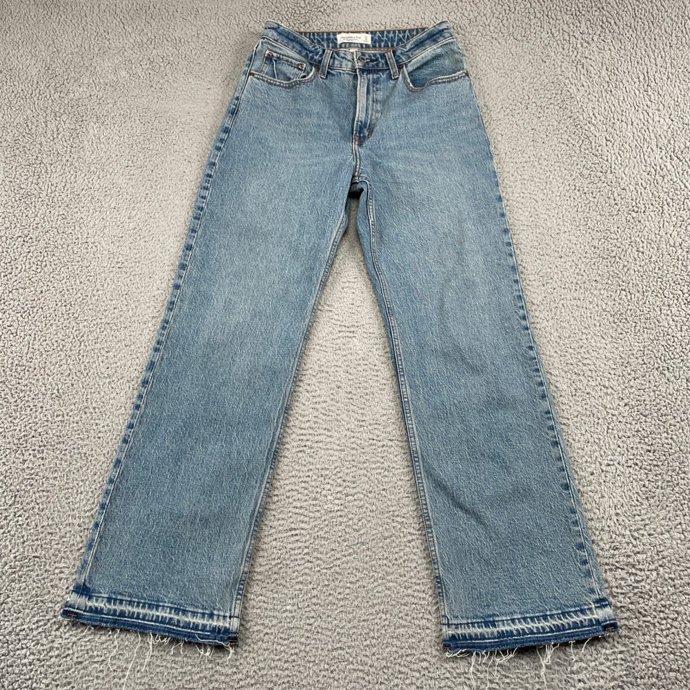 Abercrombie & Fitch Jeans Womens 27/4R Blue 90s Relaxed High Rise Curve Love Hem